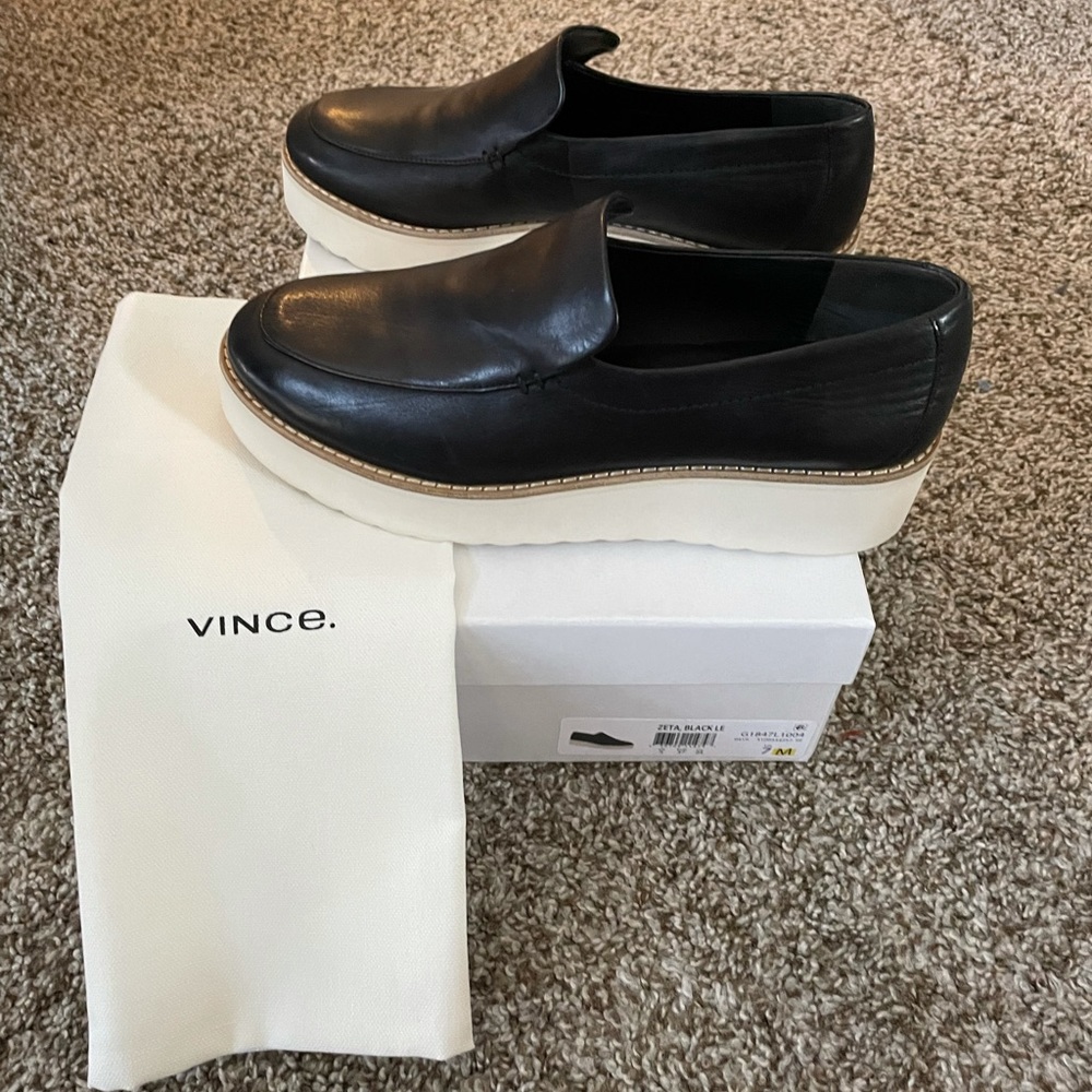 Vince Zeta Platform Leather Loafers